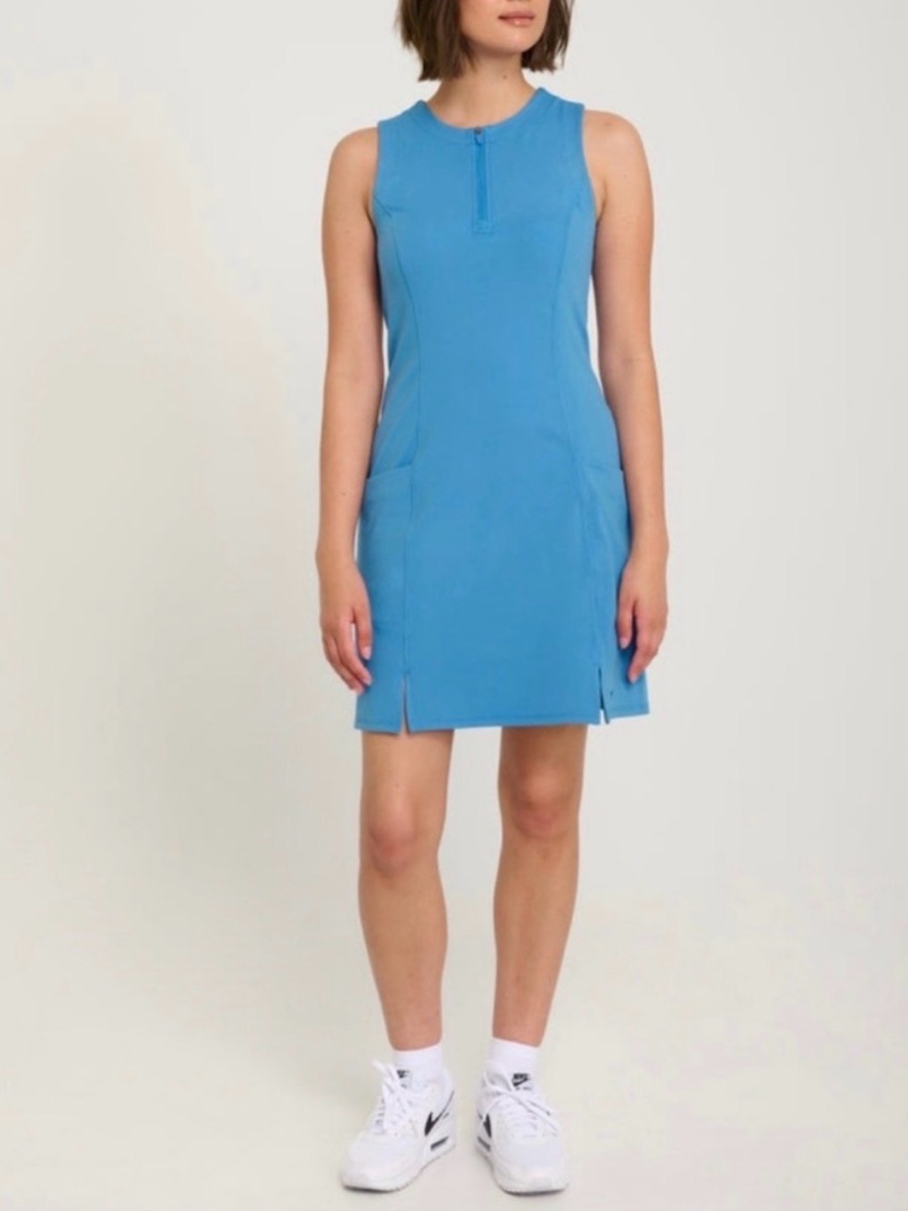 Bad Birdie Blue Sleeveless 1/4 Zip Golf Dress